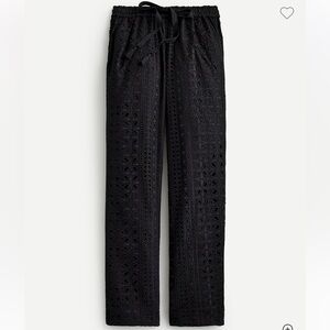 J.Crew Pull-On Easy Pant in Eyelet Black Sz 8